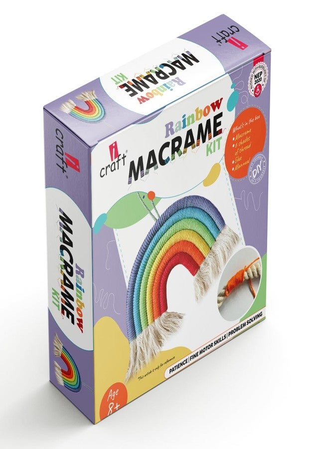 iCraft DIY Rainbow Macrame Kit for Kids & Adults - Craft & Decor, Includes Colored Cords, Glue, & Manual - Patience, Fine Motor Skills & Problem Solving - Age 8+ - Image 2